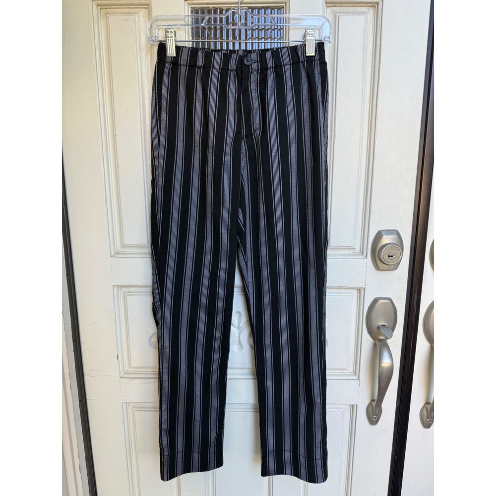 John Galt Black & White Striped Pants Casual Cropped Trousers Size XS/Small